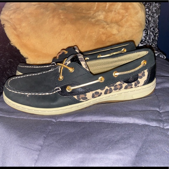 sperry boat shoe: black leopard/cheetah print W9.5 - Picture 4 of 7